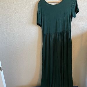 XL - Long T-shirt Dress - Green